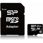 Card memorie Silicon Power Elite MicroSDXC UHS-1 64GB Class10 + Adaptor SD, SILICON POWER