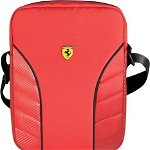 Geanta pentru tableta Ferrari Scuderia 10`, Nylon, Piele ecologica, Rosu, Ferrari