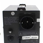 
Stabilizator Automat de Tensiune cu Releu 1000 VA / 600 W, Negru, Well
