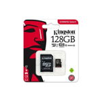 Card de memorie Kingston MicroSDXC Canvas Select 128GB 80R Class 10 UHS-I + adaptor, Kingston