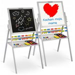 Tabla educationala cu doua fete si accesorii Ricokids RK-800, 101 x 54 x 55 cm gri