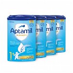 Pachet 4 x Lapte praf Aptamil NUTRI-BIOTIK 1+, 800 g, 1-2 ani, Nutricia