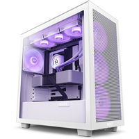 Carcasa PC NZXT H7 Flow RGB, USB 3.2 Gen 2 Type C, fara sursa, alb mat