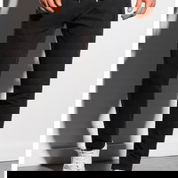 OMBRE, Pantaloni sport de bumbac cu snur de ajustare in talie, Negru, M