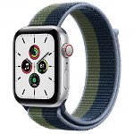 Smartwatch Apple Watch SE Nike Cellular, Retina LTPO OLED Capacitive touchscreen 1.78inch, Bluetooth, Wi-Fi, Bratara Silicon 44mm, Carcasa Aluminiu, Rezistent la apa (Negru) 
