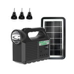 Kit Solar pentru Camping, Portabil, Lumina LED, Panou Solar Inclus, Accesorii Incluse, 12-30h de Iluminare, Negru, KlaussTech