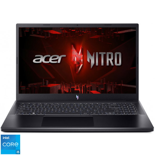 Laptop Gaming ACER Nitro V 15 ANV15-51-55D7, Intel Core i5-13420H pana la 4.6GHz, 15.6" FHD, 16GB, SSD 512GB, NVIDIA GeForce RTX 4050 6GB, Free DOS, negru