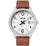 Ceas barbatesc AVI-8 AV-4053-0F Hawker Hurricane, 43mm, 5ATM, Argintiu