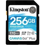 Card de memorie SD Kingston Canvas GO Plus, 256GB, Clasa 10, UHS-I, Adaptor inclus