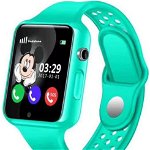 Smartwatch iUni Kid98, 1.54", GPS, 2G, Bluetooth, Bratara silicon, dedicat pentru copii (Verde)
