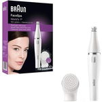 Epilator Braun SE810 Face, 10 prinderi, Perie curatare cu micro-oscilatii, Alb, BRAUN