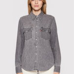 Levi`s® cămașă de blugi Essential Western 16786-0013 Gri Regular Fit, Levi's®