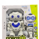 Robot cu radio-comanda, Robots RC Smart,Functii multiple,Alb cu albastru sau rosu