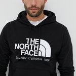 The North Face hanorac de bumbac bărbați, culoarea negru, cu glugă, cu imprimeu, The North Face