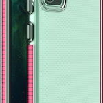 Hurtel Spring Case pokrowiec żelowe etui z kolorową ramką do Samsung Galaxy A12 / Galaxy M12 ciemnoróżowy, Hurtel