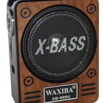 Radio Portabil retro Waxiba XB909M, usb, tf/sd, fm, mp3, lanterna, jack 3.5 mm, antena, acumulator incorporat (Maro)
