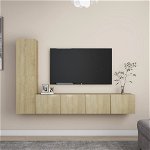 vidaXL Set de dulapuri TV, 4 piese, stejar sonoma, lemn prelucrat, vidaXL