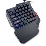 Tastatura gaming Etherno KB-3035 neagra iluminare RGB, Inter-Tech