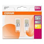Set 2 becuri LED Osram Star Pin CL20, G9, 1.9W (20W), 200 lm, lumina calda (2700K)