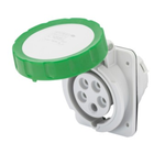 Priza industriala incastrata 10° HP - IP66/IP67 - 3P+N+E 16A >50V >300-500HZ - GREEN - 2H - Strangere cu surub, Gewiss