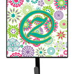 Caroline`s Treasures Litera Z Flori roz Teal verde lesa inițială sau suport cheie 7Hx4.25W, 