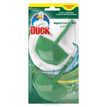 Pachet odorizant pentru toaleta Duck Aqua Color Green, 2 buc - pachet promotional