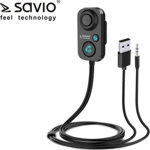 Transmitator auto Hands Free, Savio TR-13, Bluetooth 5.1, AUX, Compatibil Siri, Google Assistants, control vocal, Bass Boost, Savio