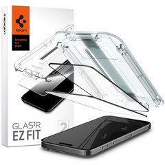 Folie pentru iPhone 15 Pro Max set 2 - Spigen Glas.tR EZ FIT - Black Folie pentru iPhone 15 Pro Max set 2 - Spigen Glas.tR EZ FIT - Black