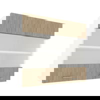 Corp Superior Karo, 2 Usi, cu sticla, Lemn Natural/Alb, 80 x 30 x 60 cm, haaus