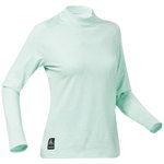 Bluză termică schi BL 500 Relax Imprimeu Verde Damă, WEDZE