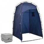 Toaletă portabilă pentru camping, cu cort, 10+10 L, Casa Practica