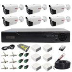 Sistem supraveghere 6 camere Rovision oem Hikvision 2MP Full HD, DVR Pentabrid 8 canale, full hd, accesorii si hard incluse, Rovision