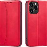 Hurtel Magnet Fancy Case etui do iPhone 13 Pro Max pokrowiec portfel na karty kartę podstawka czerwony, Hurtel