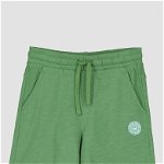 United Colors of Benetton, Pantaloni scurti de bumbac cu snur in talie, Verde marin, 130 CM