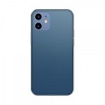 Husa Premium Baseus Cu Spate Sticla Matta Si Rama Din Silicon Pentru iPhone 12 Mini Navy Blue