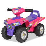 ATV de plimbare pentru copii cu sunet și lumină roz și violet, Casa Practica