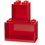 Room Copenhagen LEGO Regal Brick Shelf 8+4, Set 41171730 (red, 2 shelves), Room Copenhagen