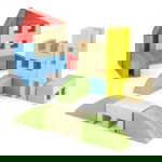 Joc Constructie Toytown 22 piese, 2-6 ani, Quercetti Q00704, Quercetti