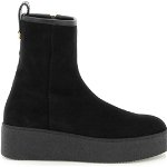 Agnona Suede After Ski Ankle Boots NERO