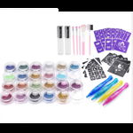 Set tatuaj cu sclipici pentru copii, Beauty Bomb, cu 24 culori, Krista