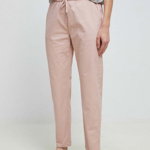 Medicine pantaloni femei, culoarea roz, fason chinos, medium waist, Medicine