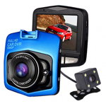 Camera auto DVR iUni Dash 806  Full HD  unghi de filmare 170 de grade  dubla  senzor G  Albastra