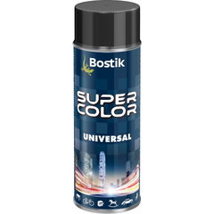 Vopsea spray Bostik Super Color, negru intens, RAL9005, mat, 400 ml