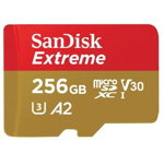 Card memorie Extreme MicroSDXC 256GB Class 10 Class U3 V3 + adapter, SanDisk