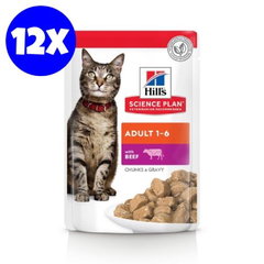Hrana umeda pisici, Hill's Science Plan Feline Adult Beef, 12x85 g, Hills Hrana umeda pisici, Hill's Science Plan Feline Adult Beef, 12x85 g, Hills