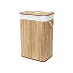 Compactor Coș pentru rufe murdare Bamboo dreptunghiular, alb, Compactor