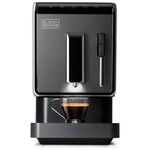 Espressor cafea Black&Decker BXCO1470E, automat, rasnita incorporata, cafea boabe sau macinata, 19 bar, 1470 W, capacitate 1.2 litri, recipient boabe de cafea 160 g, functie incalzire instantanee, Easy Touch, argintiu