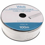 cablu difuzor alb 2x0.75mmp, 100m, well, WELL