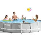 Piscina Intex 26724NP Prism Frame, Pompa inclusa, scara si panou protectie inclus, 4.57m x 1.07m