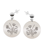 Flora - Cercei personalizati buchet flori cu tija din argint 925, BijuBOX